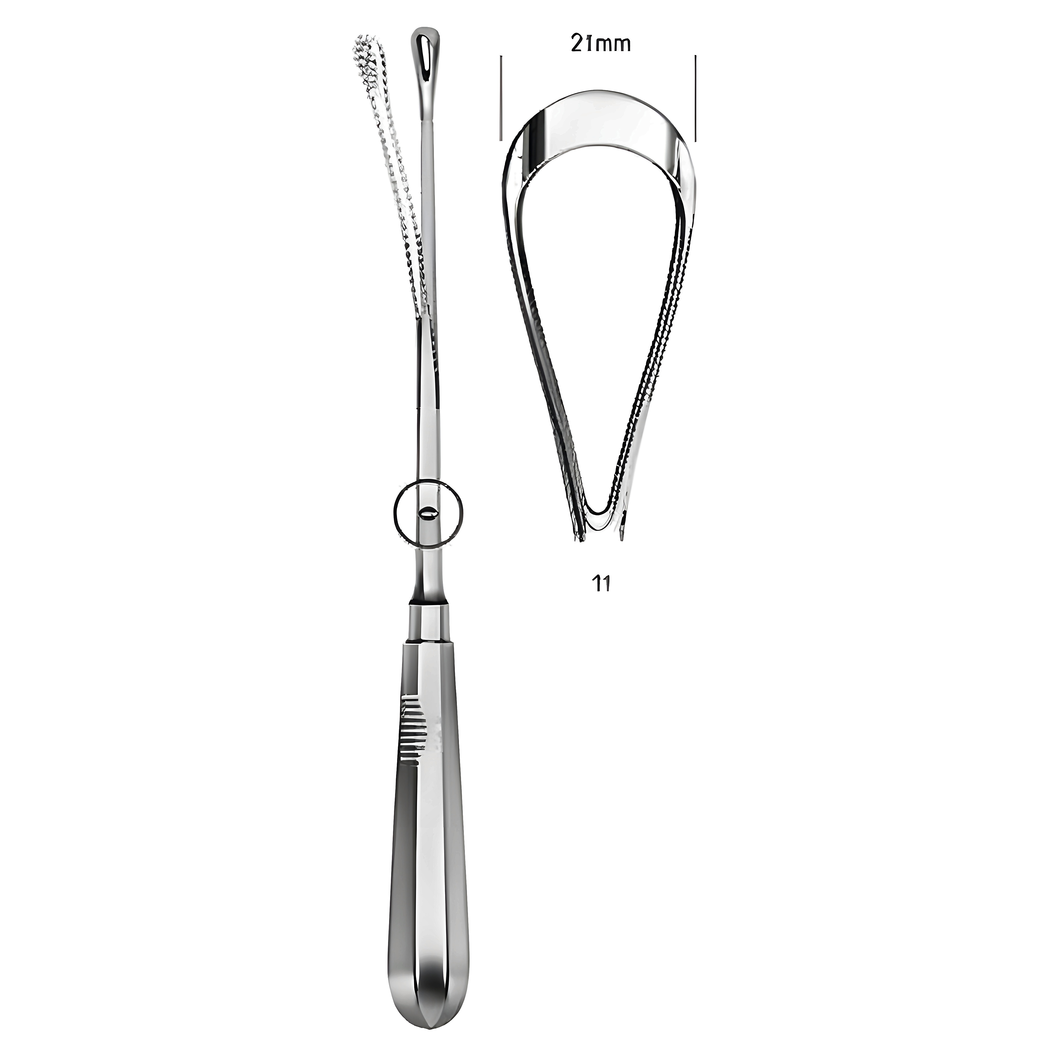 Recamier Curette flex. bl 21mm, 31cm Fig.11