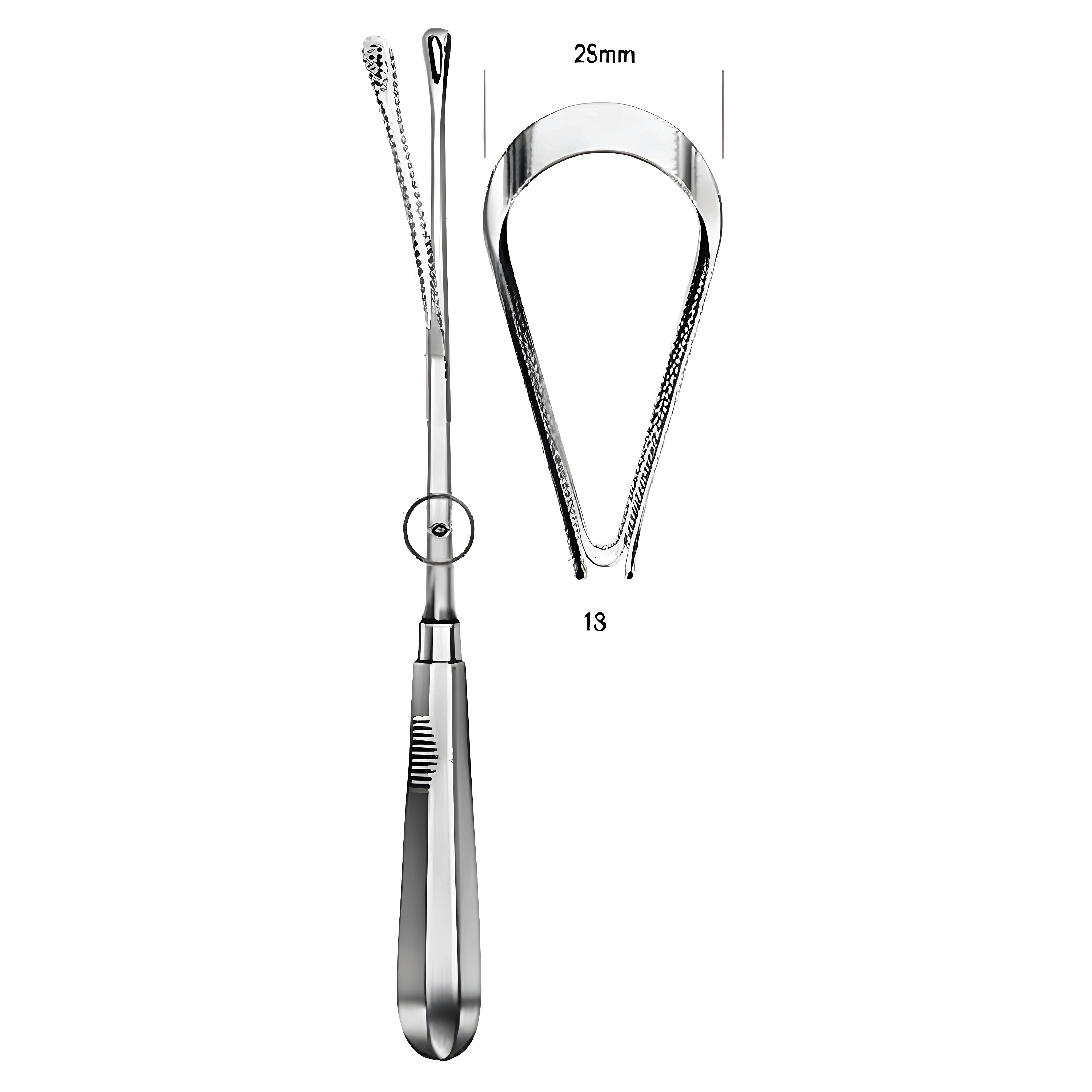 Recamier Curette Mall. sharp 25mm 31cm Fig.13