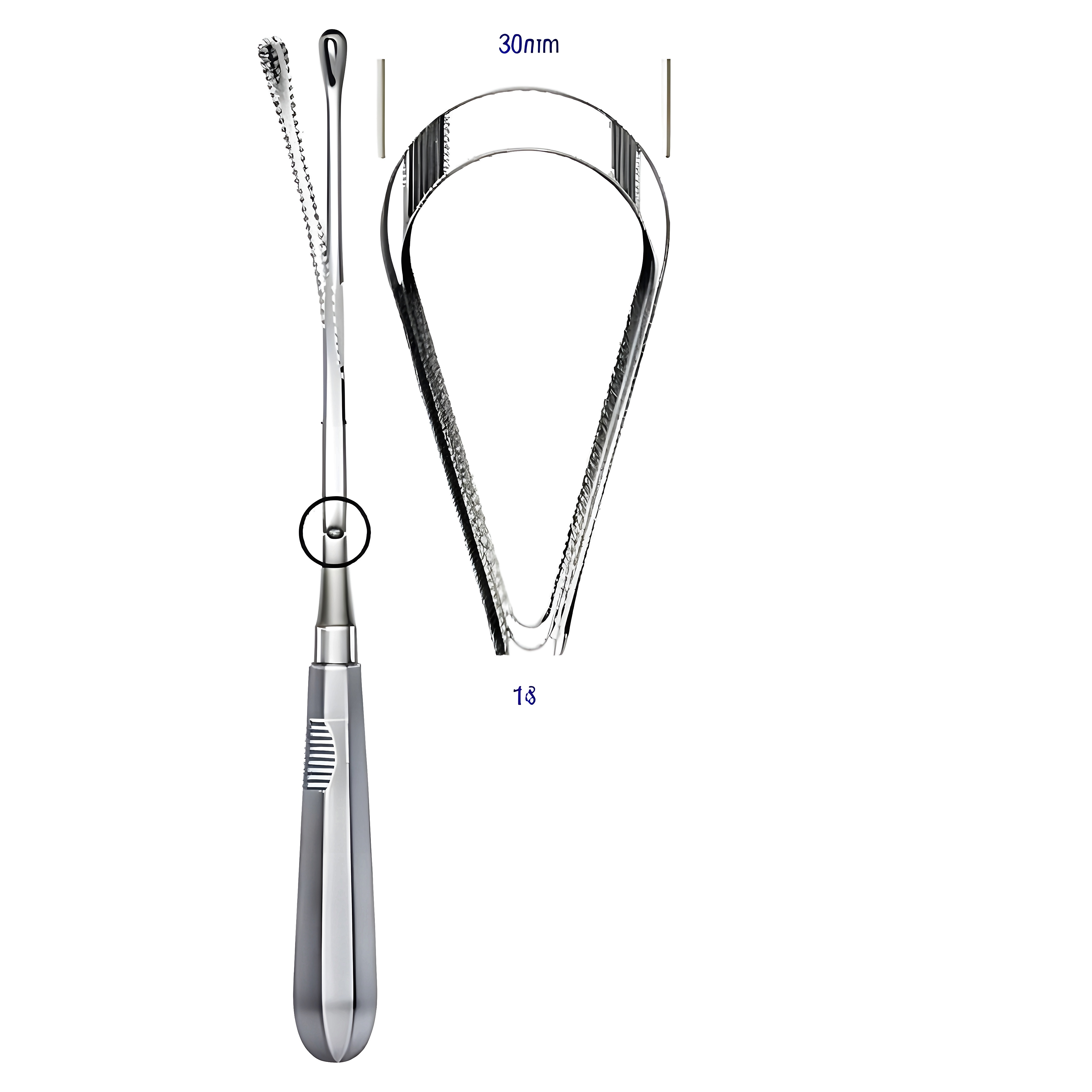 Recamier Curette Mall. sharp 30mm 31cm Fig.14