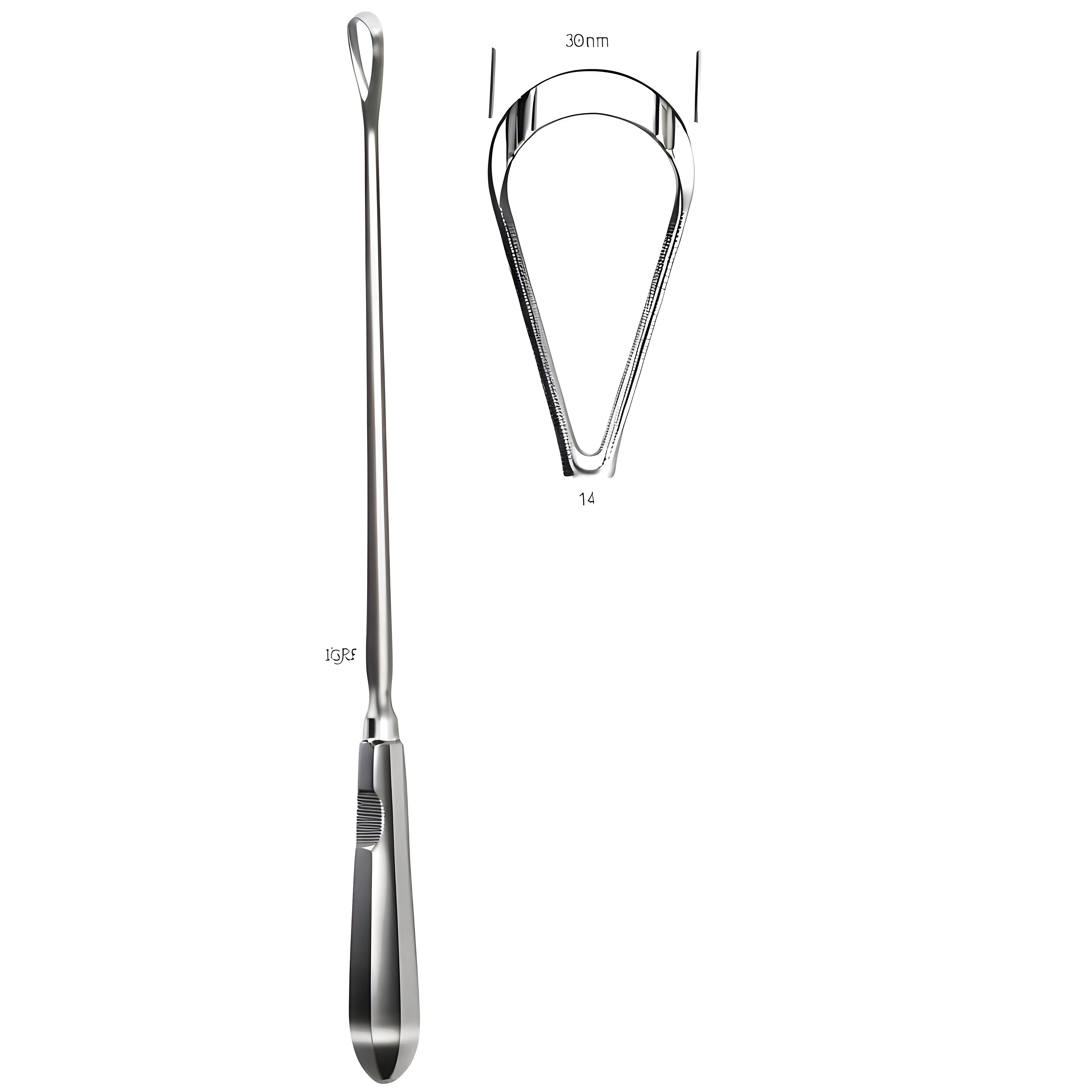 Bumm Curette blunt rigid 30mm, 34cm Fig.14